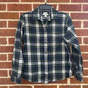 Iconic LL Bean Clark Griswold Plaid Flannel Shirt size Small Petite 100% Cotton
